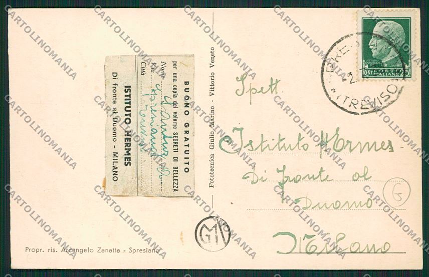 Treviso Spresiano cartolina QK4655 – retro