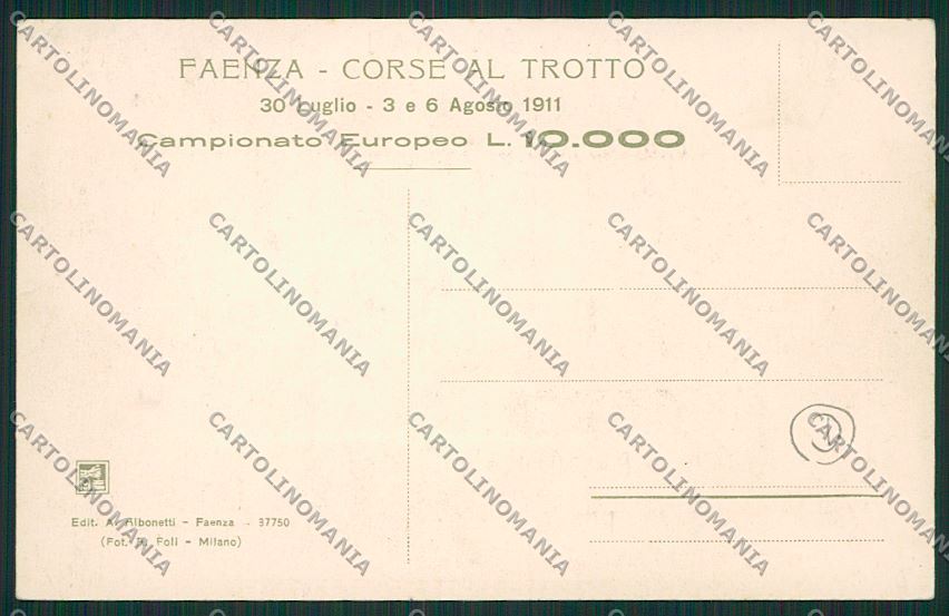 Ravenna Faenza Ippica cartolina QK4671 – retro