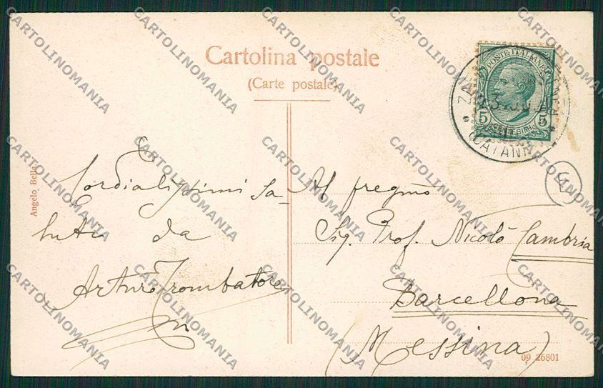 Catania Zafferana Etnea cartolina QK4828 – retro