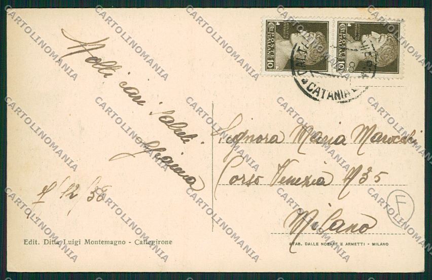 Catania Caltagirone Chiaro di Luna cartolina QK4833 – retro