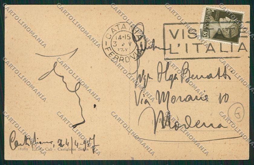 Catania Castiglione Sicilia cartolina QK4846 – retro
