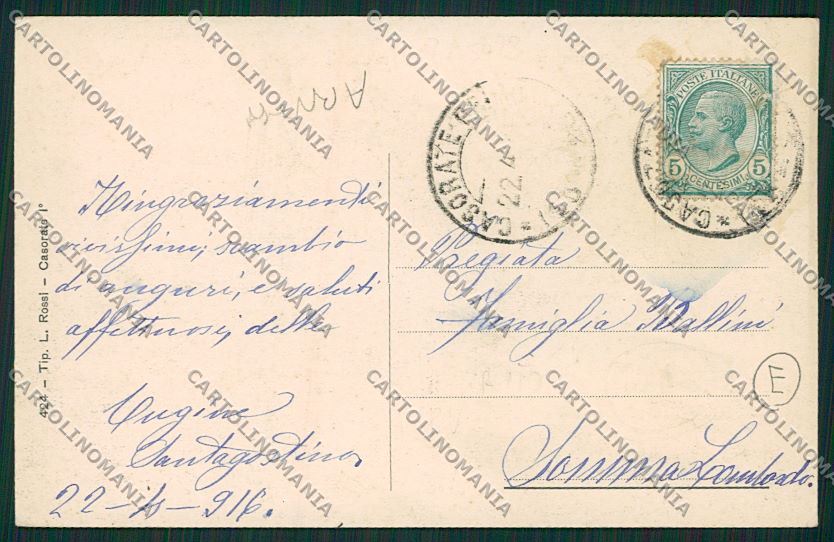 Pavia Casorate Primo ABRASA cartolina QK4898 – retro