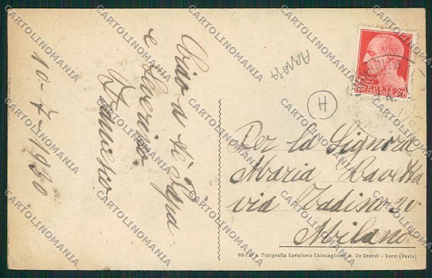 Pavia Varzi Pietragavina ABRASA cartolina QK4913 – retro