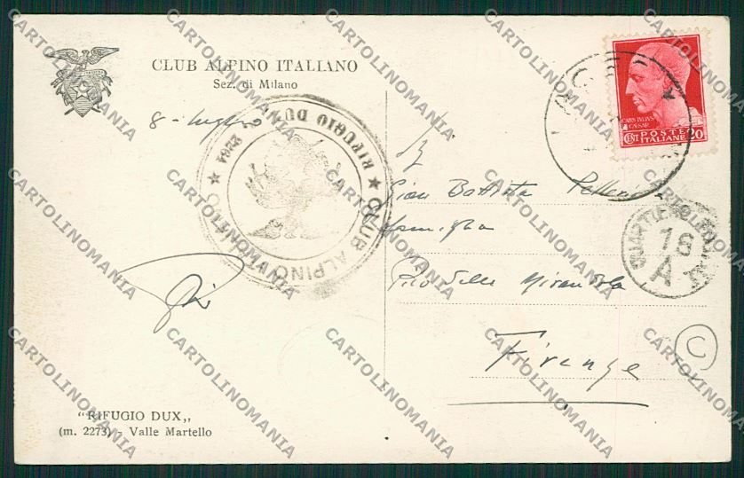 Bolzano Valle Martello Rifugio Dux Foto cartolina QK4926 – retro