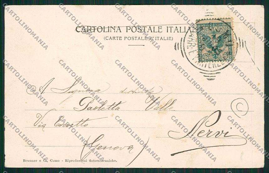 Como Lago Barca PIEGHINA cartolina QK4961 – retro