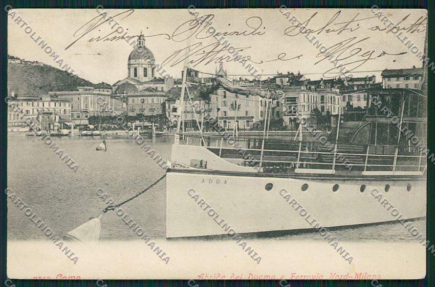 Como Città Battello Adda PIEGATA cartolina QK4969 – fronte