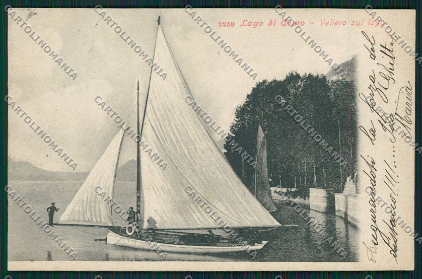 Como Lago Barca a Vela cartolina QK4970 – fronte