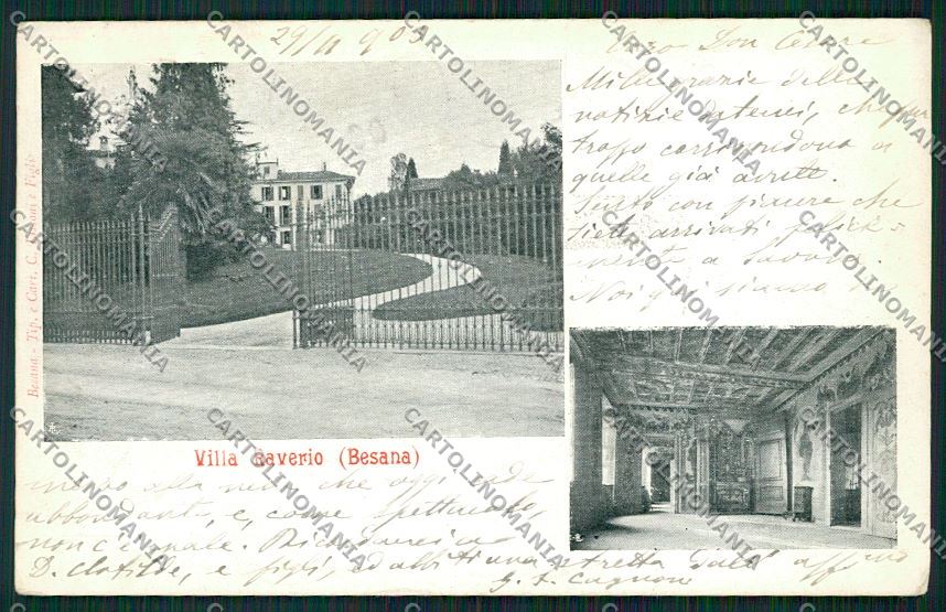 Milano Besana Villa Raverio cartolina QK4999 – fronte