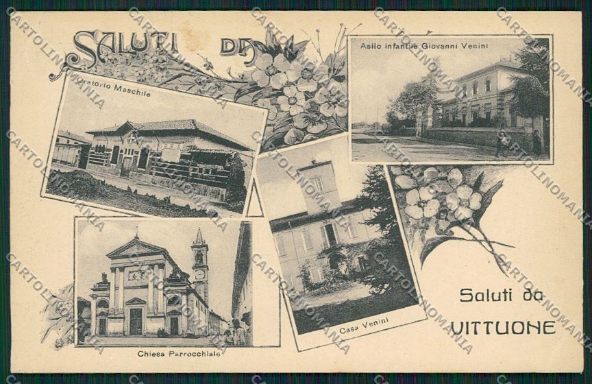 Milano Vittuone Saluti da PIEGHINA cartolina QK5066 – fronte