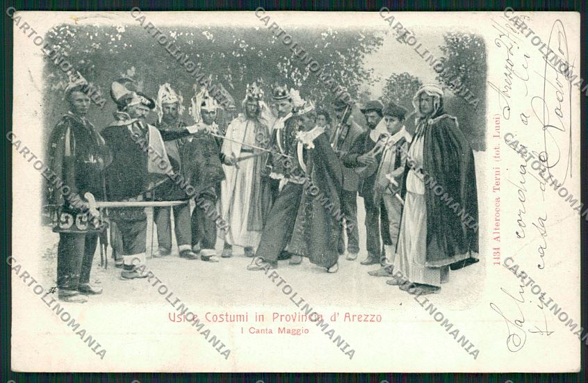 Arezzo Costumi I Canta Maggio cartolina QK5089 – fronte