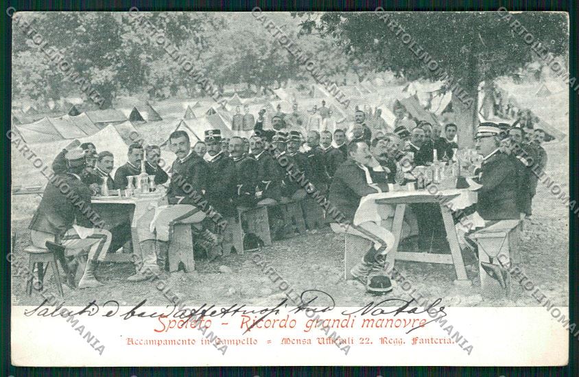 Perugia Spoleto Militari Fanteria cartolina QK5105 – fronte