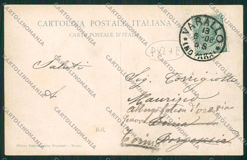 Vercelli Varallo Sesia Roccapietra Disastro Ferroviario Treno cartolina QK5119 – retro