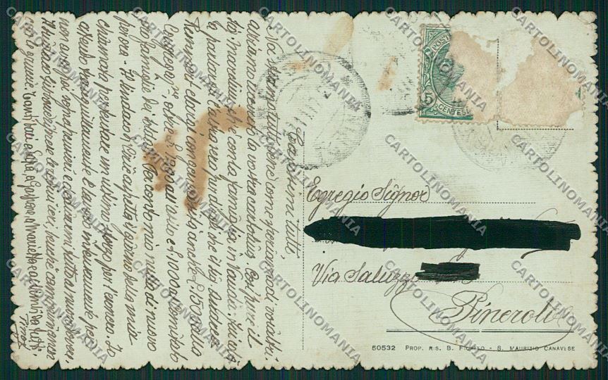 Torino San Maurizio Canavese RIPARATA cartolina QK5165 – retro