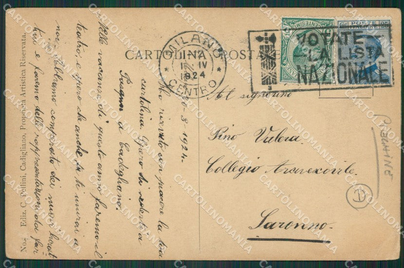 Varese Cadegliano Viconago PIEGHINE cartolina QK5208 – retro