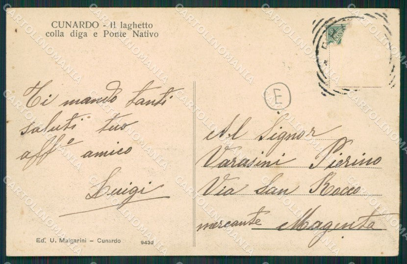 Varese Cunardo TRACCE UMIDO cartolina QK5287 – retro