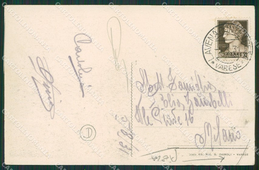 Varese Lavena Ponte Tresa PIEGA cartolina QK5397 – retro