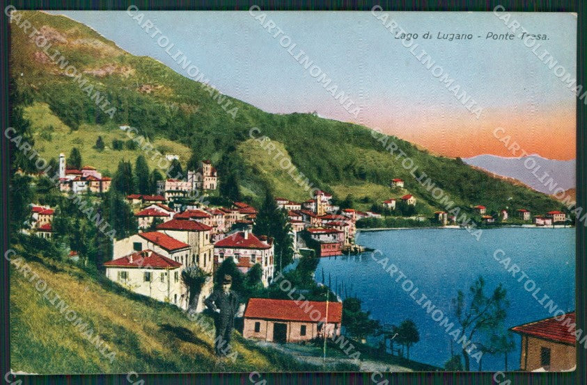 Varese Lavena Ponte Tresa TRACCE UMIDO cartolina QK5398 – fronte
