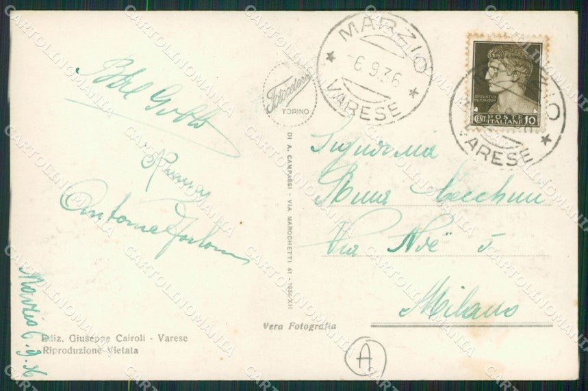 Varese Marzio Foto cartolina QK5403 – retro