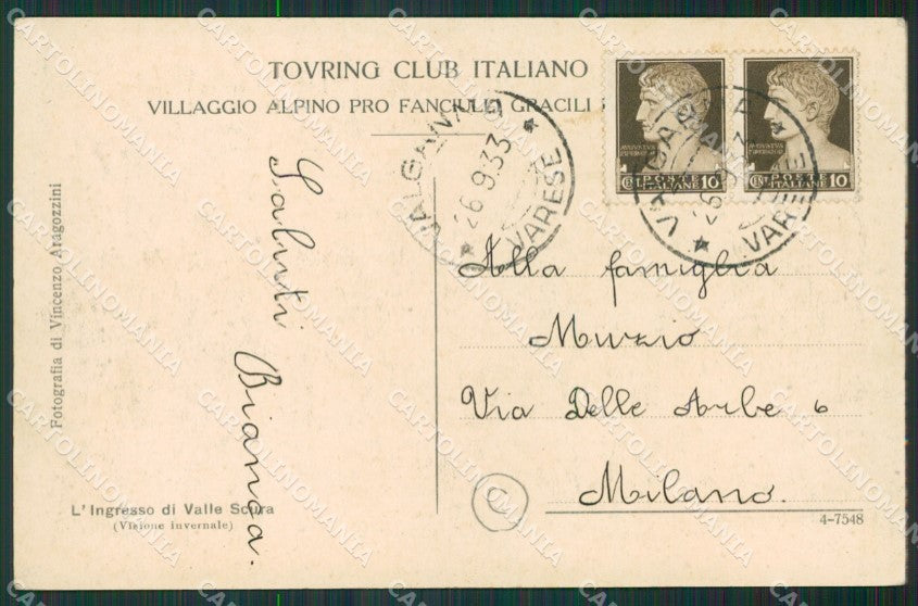 Varese Valganna Villaggio Alpino Monte Piambello cartolina QK5420 – retro