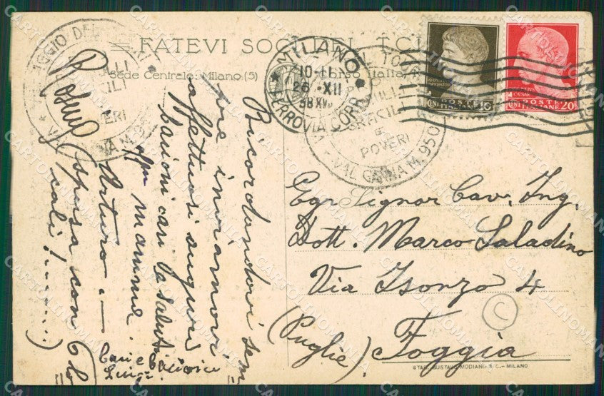 Varese Valganna Villaggio Alpino Monte Piambello cartolina QK5423 – retro