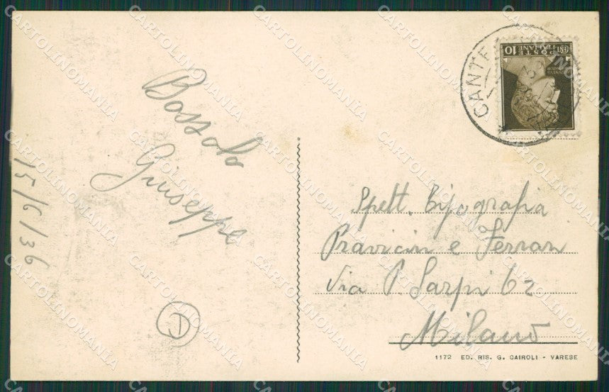 Varese Cantello cartolina QK5473 – retro
