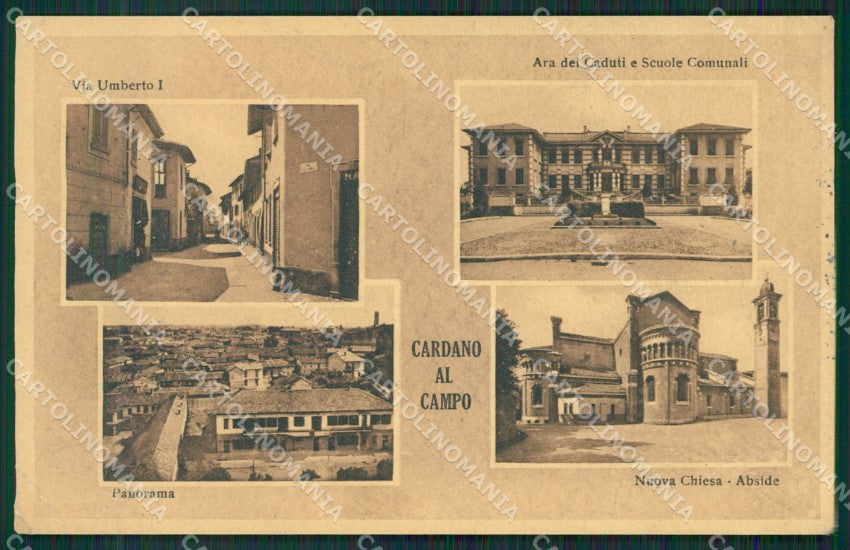 Varese Cardano al Campo PIEGA cartolina QK5485 – fronte