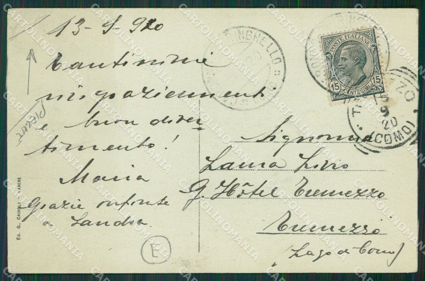 Varese Caronno Varesino PIEGHE cartolina QK5498 – retro