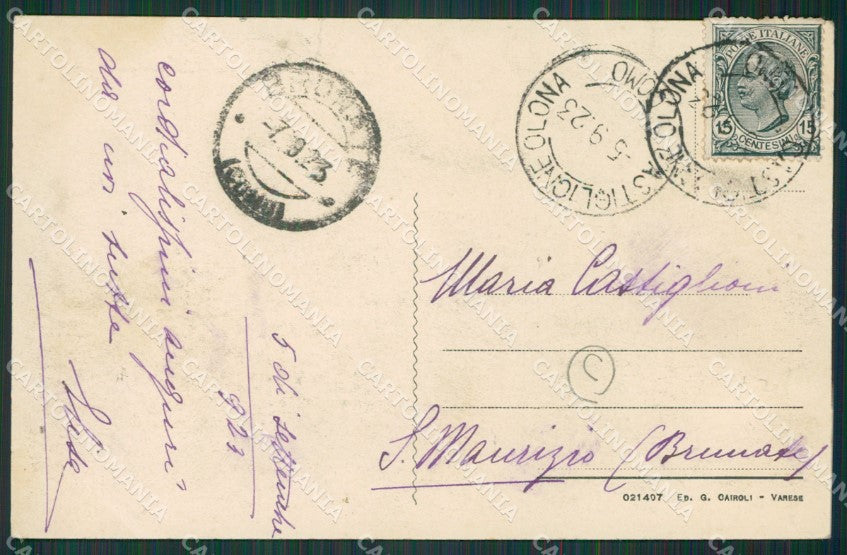 Varese Castiglione Olona cartolina QK5553 – retro