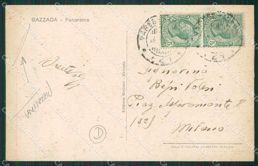 Varese Gazzada PIEGHINA cartolina QK5588 – retro