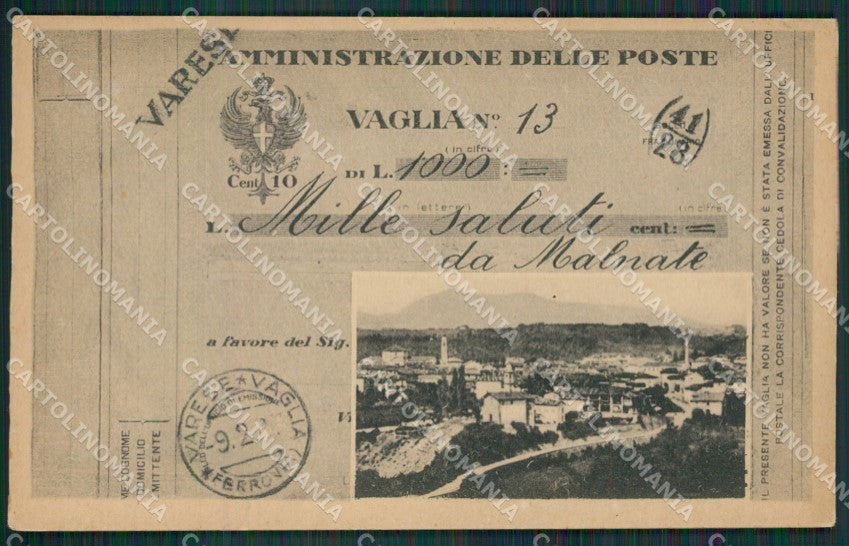 Varese Malnate cartolina QK5662 – fronte