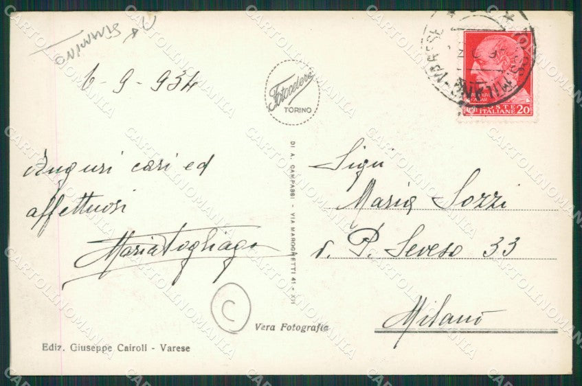 Varese Venegono STRAPPINO Foto cartolina QK5709 – retro