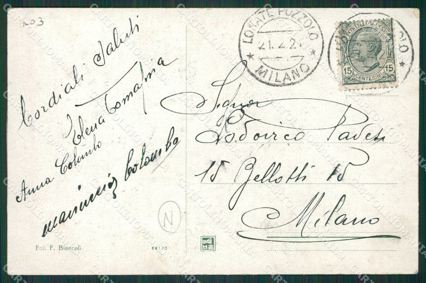 Varese Vergiate Esplosione Proiettificio 1920 cartolina QK5743 – retro