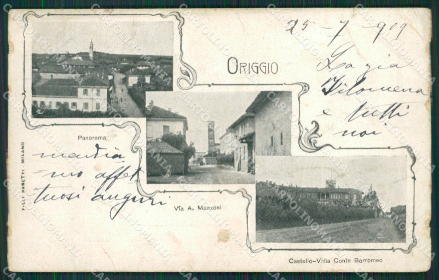 Varese Origgio PIEGHE STRAPPINO cartolina QK5784 – fronte