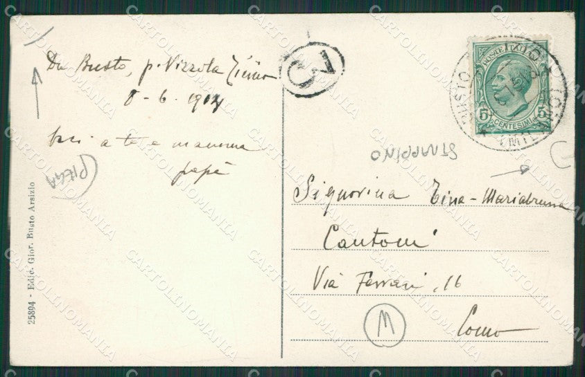 Varese Busto Arsizio PIEGA STRAPPINO cartolina QK5918 – retro