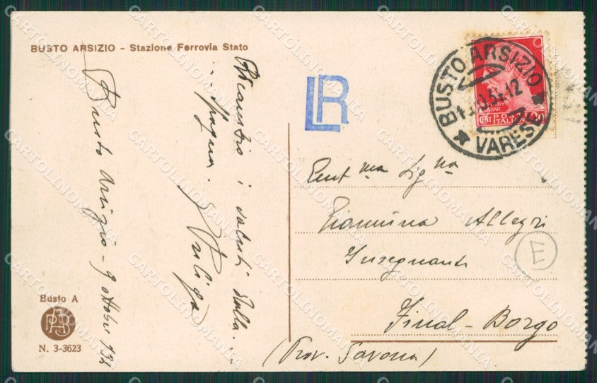Varese Gallarate Stazione cartolina QK5956 – retro