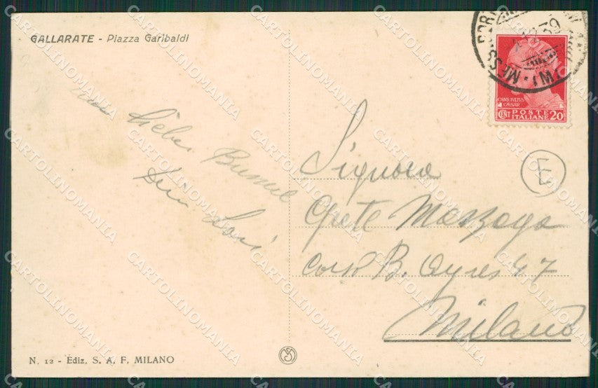 Varese Gallarate Garibaldi cartolina QK5973 – retro