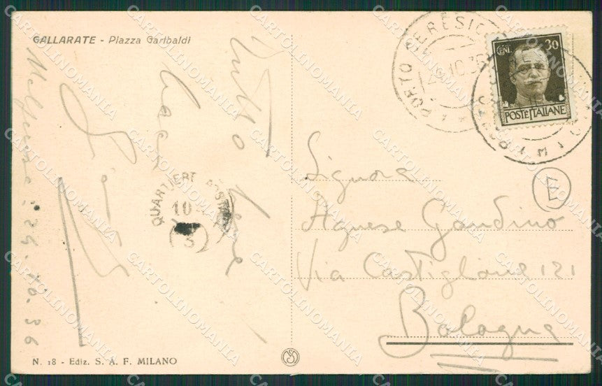 Varese Gallarate Garibaldi cartolina QK5981 – retro