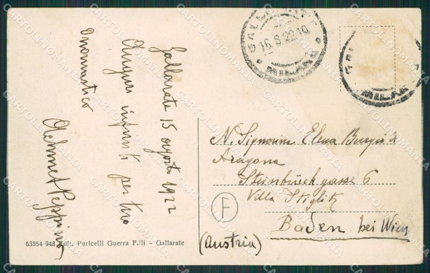 Varese Gallarate cartolina QK6014 – retro