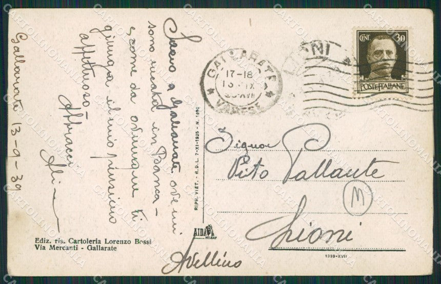 Varese Gallarate cartolina QK6149 – retro