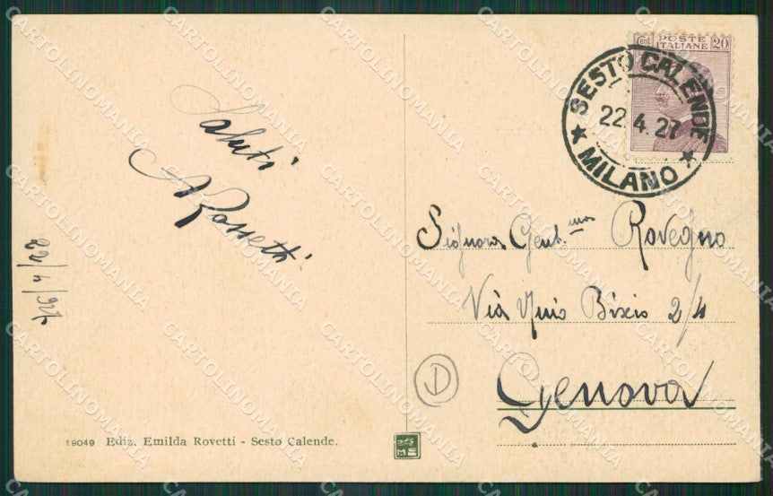 Varese Sesto Calende cartolina QK6177 – retro