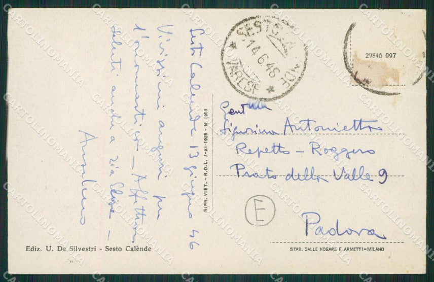 Varese Sesto Calende cartolina QK6190 – retro