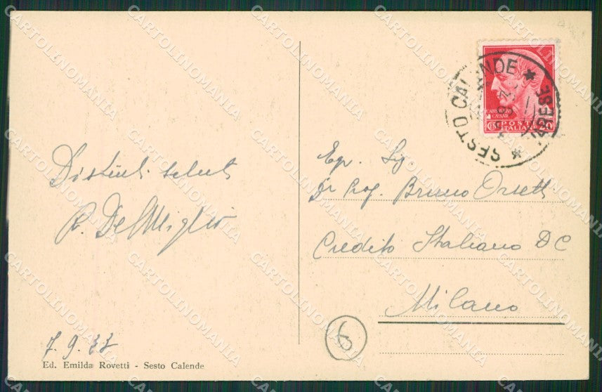 Varese Sesto Calende Idrovolante cartolina QK6217 – retro