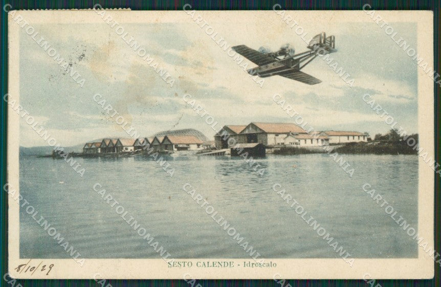 Varese Sesto Calende Idrovolante PIEGHINE cartolina QK6221 – fronte