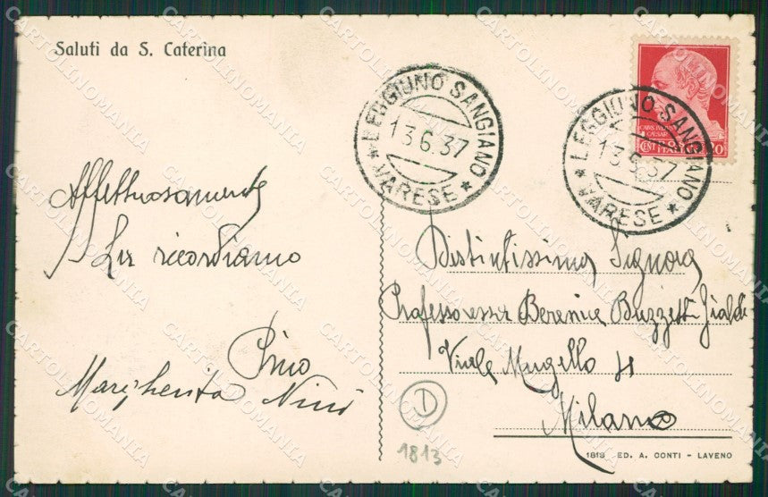 Varese Lago Maggiore Santa Caterina cartolina QK6258 – retro