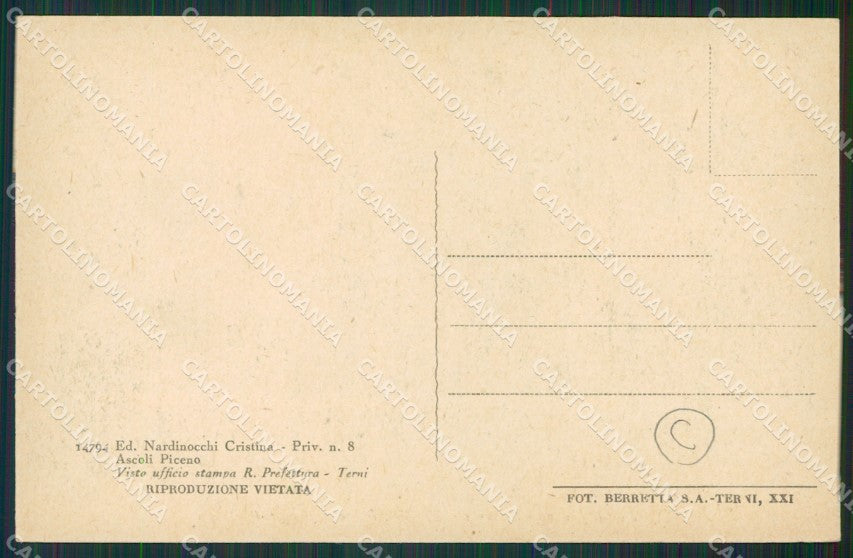 Ascoli Piceno Città Poste cartolina QK6291 – retro