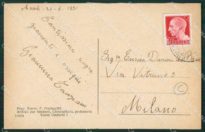 Ascoli Piceno Città Caserma cartolina QK6302 – retro