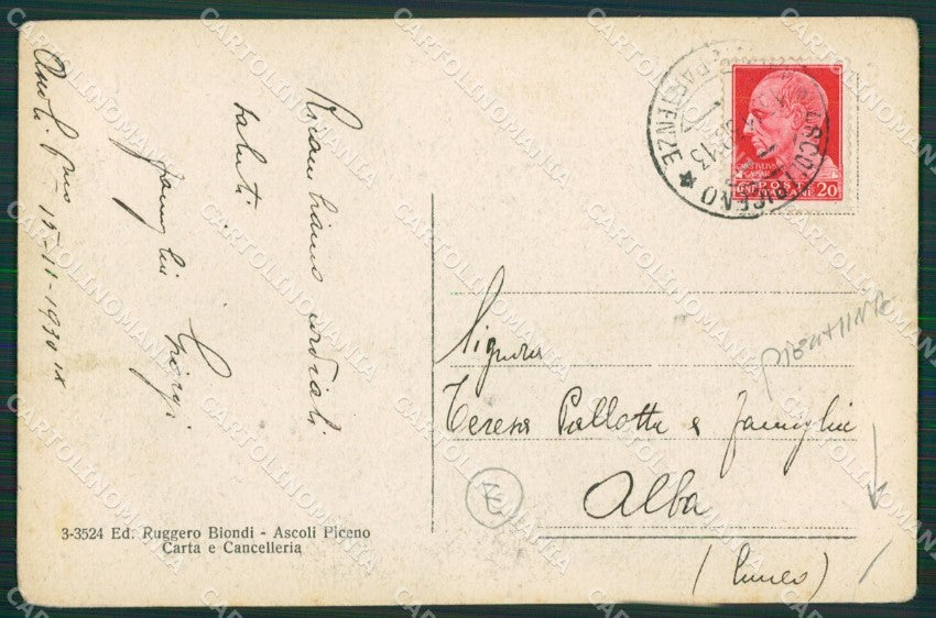 Ascoli Piceno Città PIEGHINA cartolina QK6333 – retro