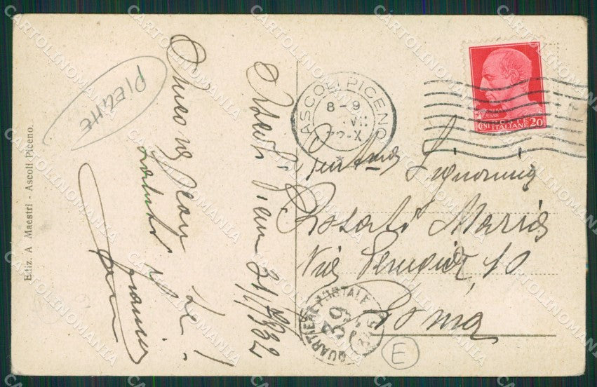 Ascoli Piceno Città PIEGHE ABRASA cartolina QK6341 – retro