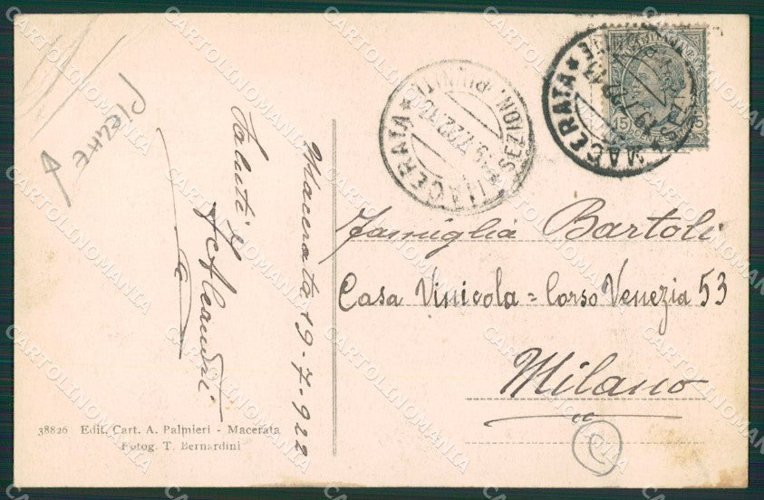 Macerata Città PIEGHE cartolina QK6418 – retro