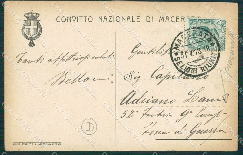 Macerata Città PIEGHE cartolina QK6435 – retro